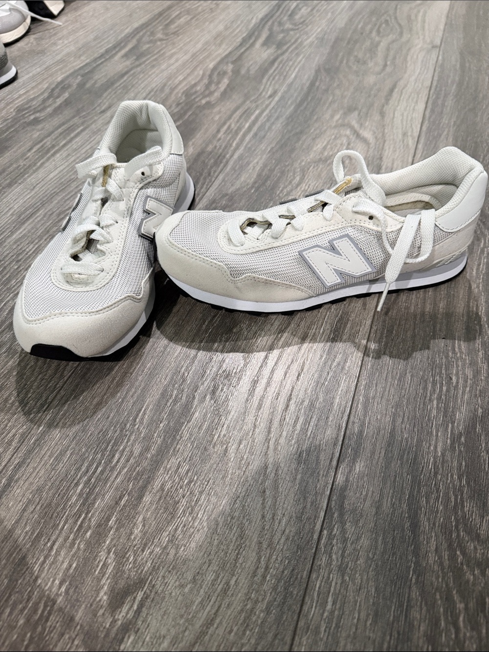 New Balance Kids White and Light Gray Retro Runner Sneakers